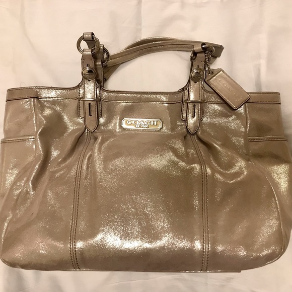 Coach sparkly leather handbag - Picture 3 of 6